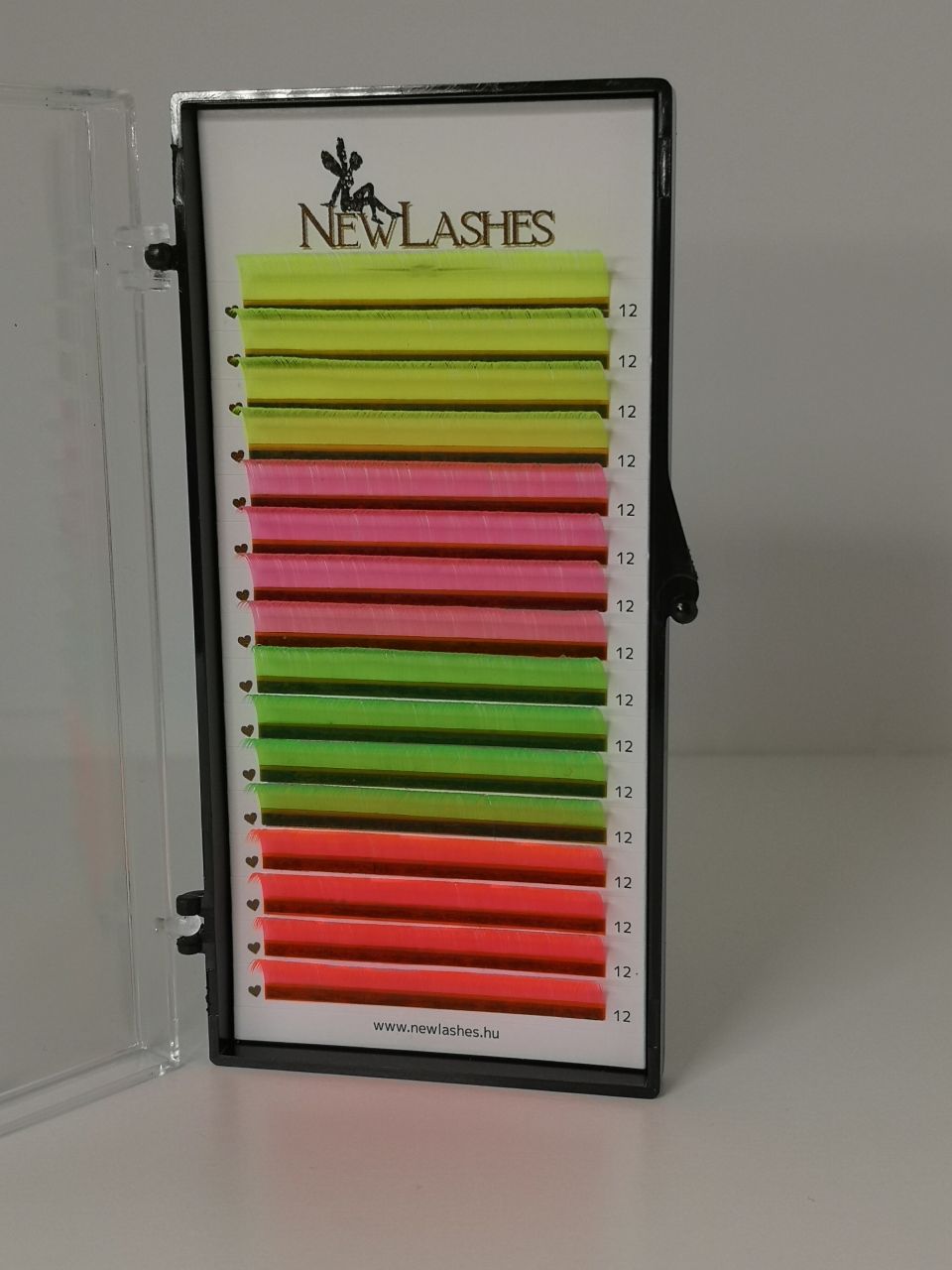 Mixed Neon Colors(4), 0,07mm, 12mm, C curl, 16 soros 